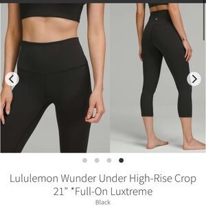 lululemon Black Wunder Under High-Rise Crop 21” Pants